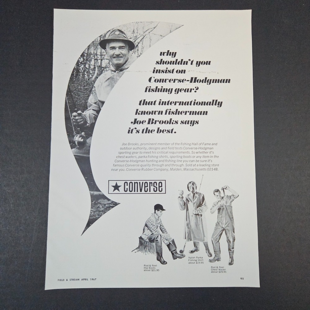 1967 Converse-Hodgman Fishing Gear Vintage Print Ad Hip Boots Parka Chest Waders